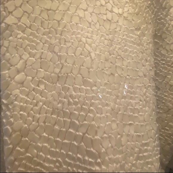 Ann Taylor Textured metallic crackled shimmer glitter sweatshirt white - Picture 7 of 12